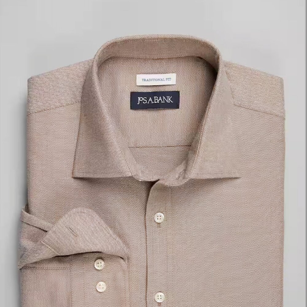 Jos. A. Bank Traditional Fit Broken Twill Sportshirt - LT   colour: Carafe